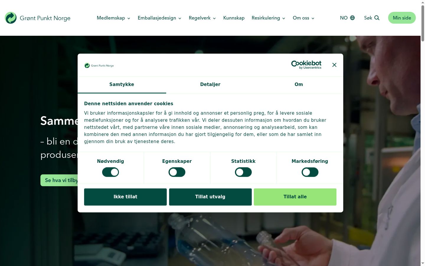 Sutikimo reklamjuostės, rodytos prieš bet kokią sąveiką, ekrano kopija