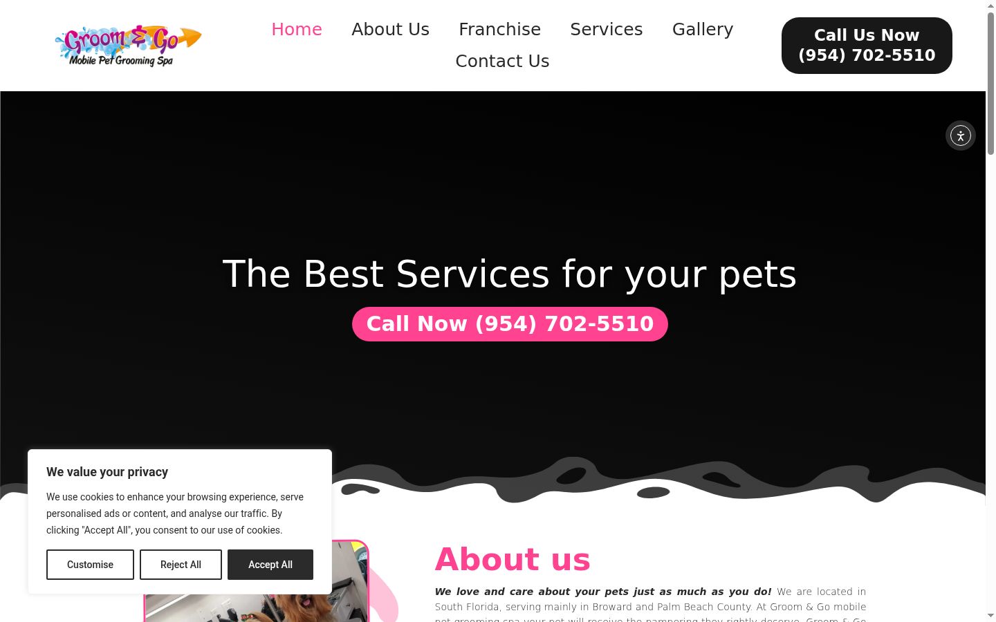 Screenshot of the consent banner shown before any interaction