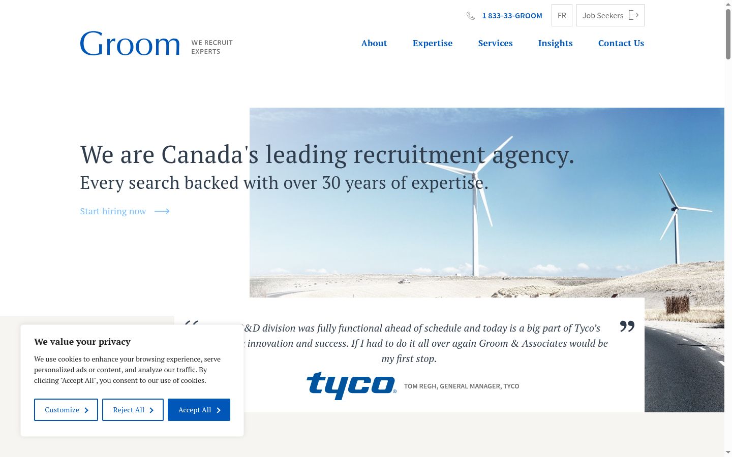 Screenshot of the consent banner shown before any interaction