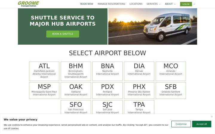 Screenshot of groometransportation.com