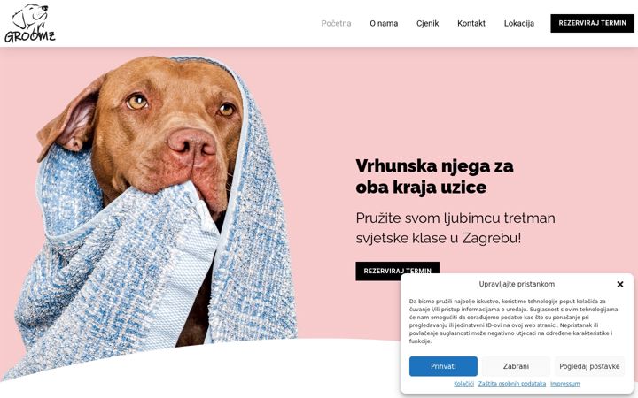 Snímek obrazovky groomz.hr