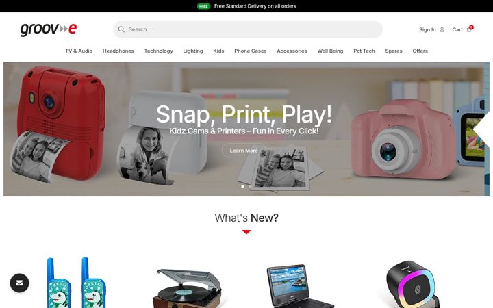 Screenshot of groov-e.co.uk