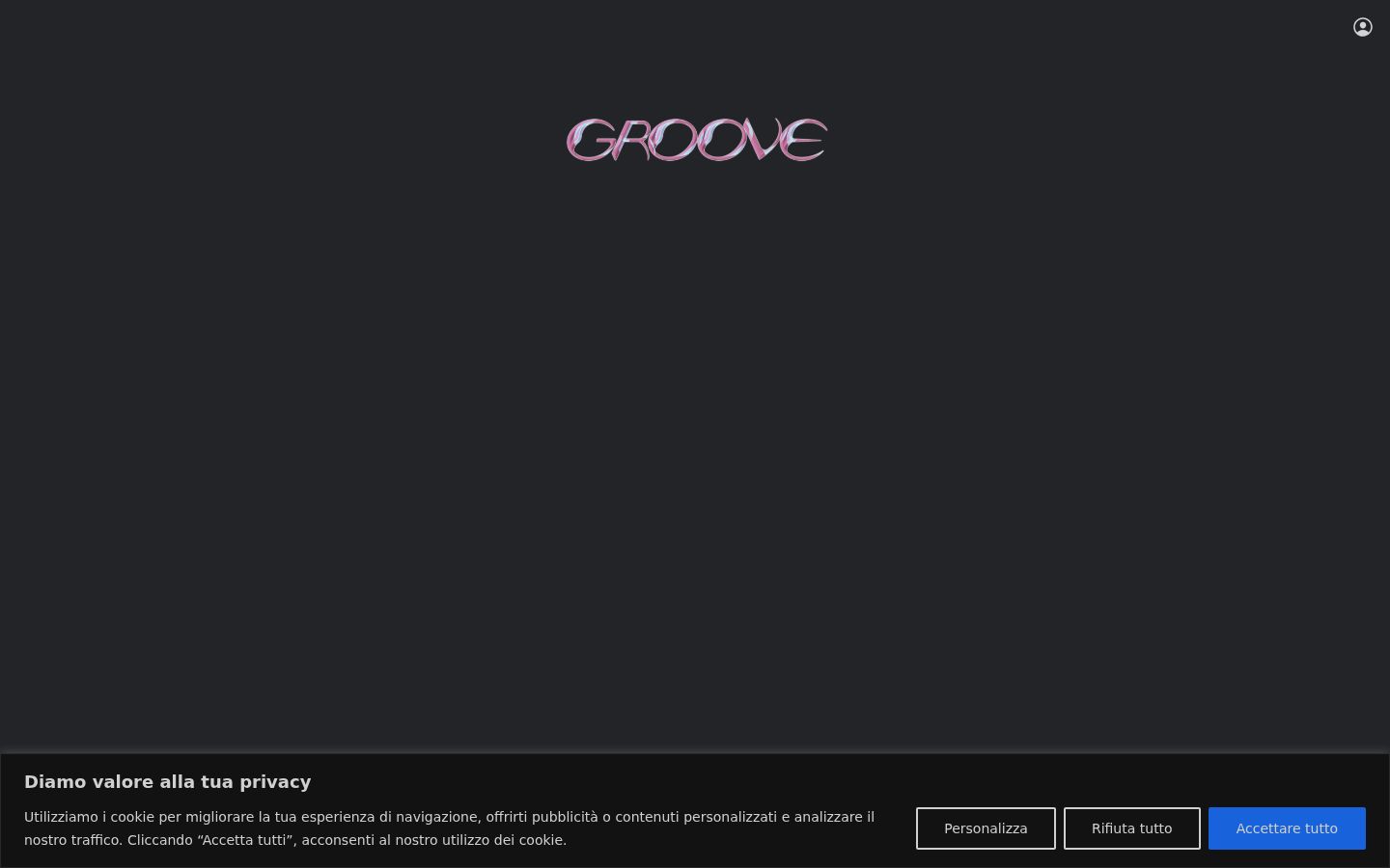 Screenshot del banner di consenso mostrato prima di qualsiasi interazione
