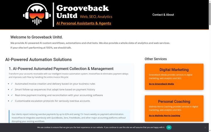 Screenshot of groovebackunltd.com
