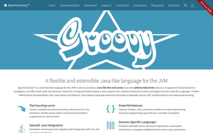 Screenshot of groovy-lang.org