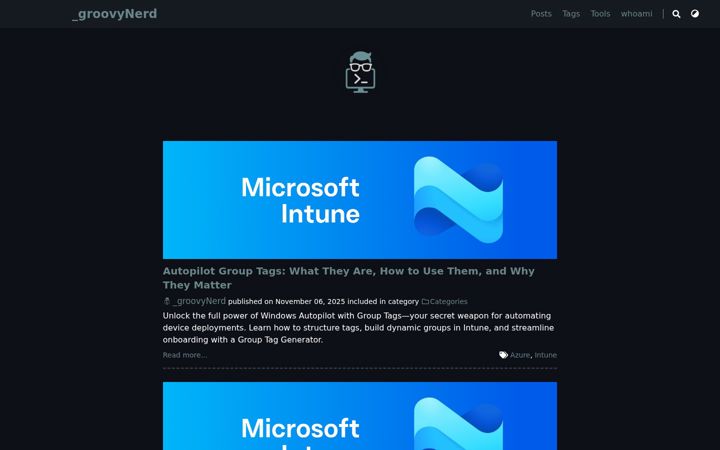 Screenshot of groovynerd.co.uk