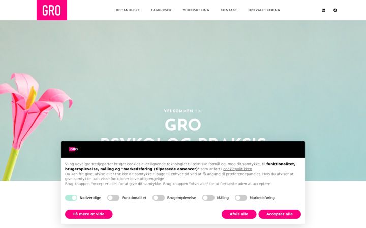 Screenshot of gropsykolog.dk