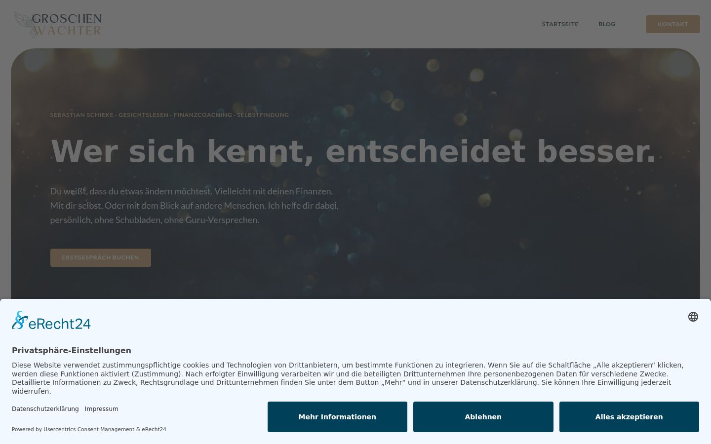 Screenshot of the consent banner shown before any interaction