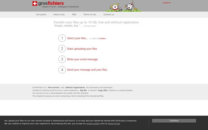 Screenshot of grosfichiers.com