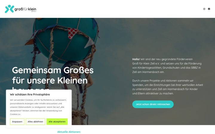 Screenshot of grossfuerklein.org