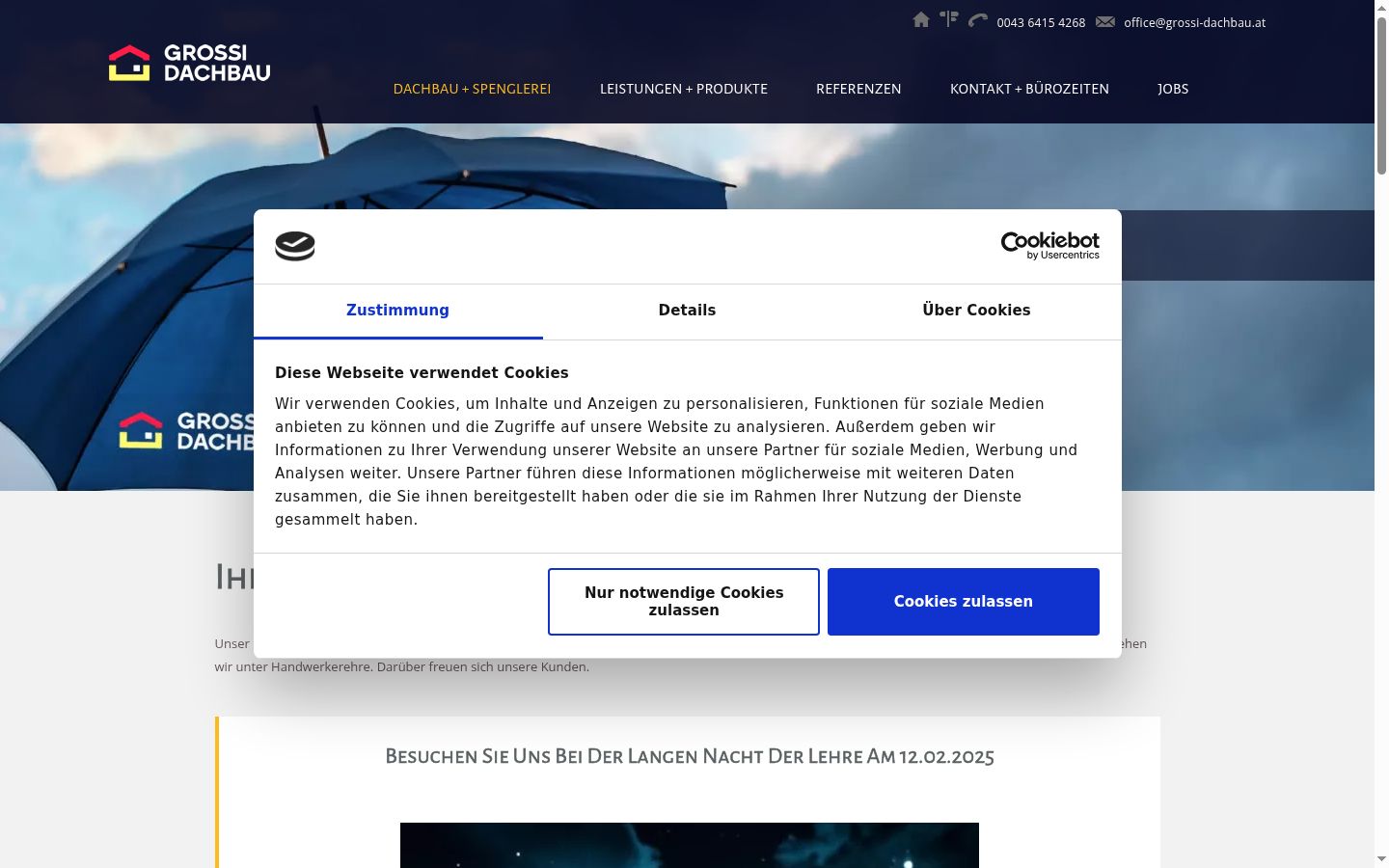 Screenshot of the consent banner shown before any interaction