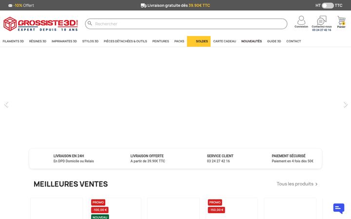 Screenshot of grossiste3d.com