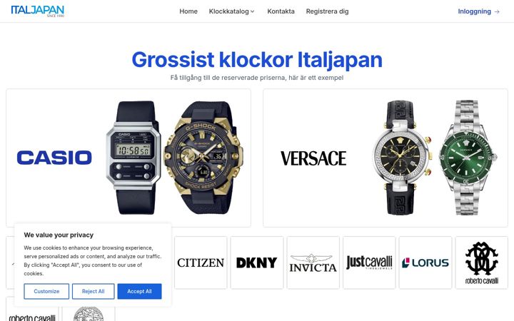 Screenshot of grossistklockor.se