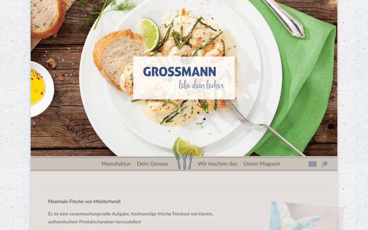 Screenshot van grossmann-feinkost.de