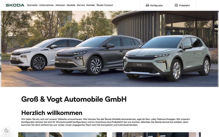 Screenshot of grossvogt.skoda-auto.de