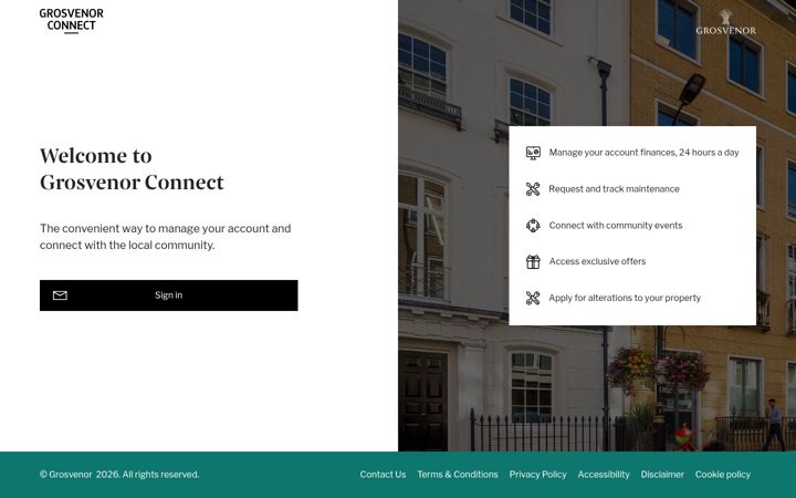 Screenshot of grosvenorconnect.com