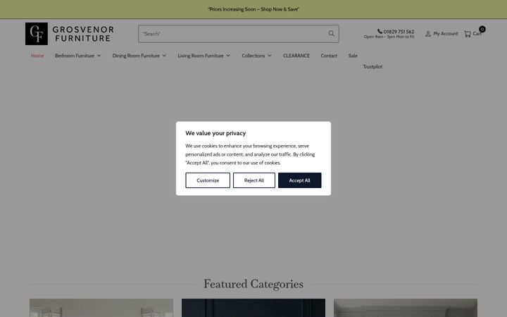 Screenshot of grosvenorfurniture.com