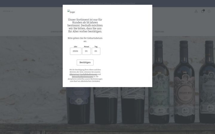 Screenshot of groszerwein.at