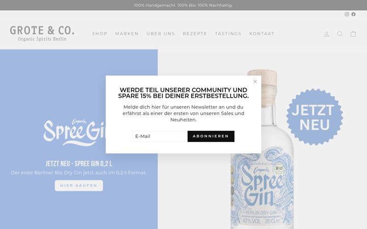Screenshot of grote-spirits.com