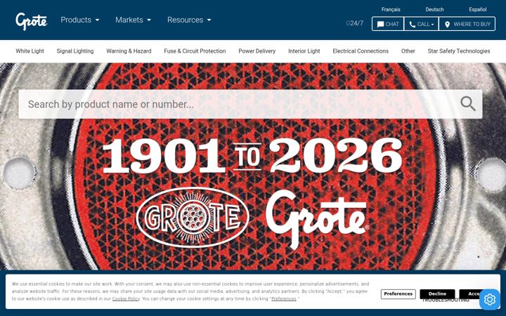 Screenshot of grote.com