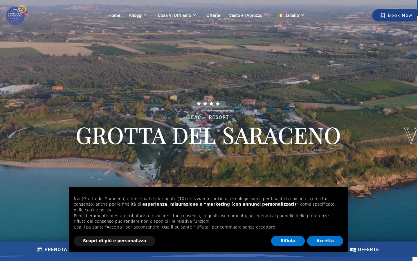 Captura de pantalla del banner de consentimiento mostrado antes de cualquier interacción
