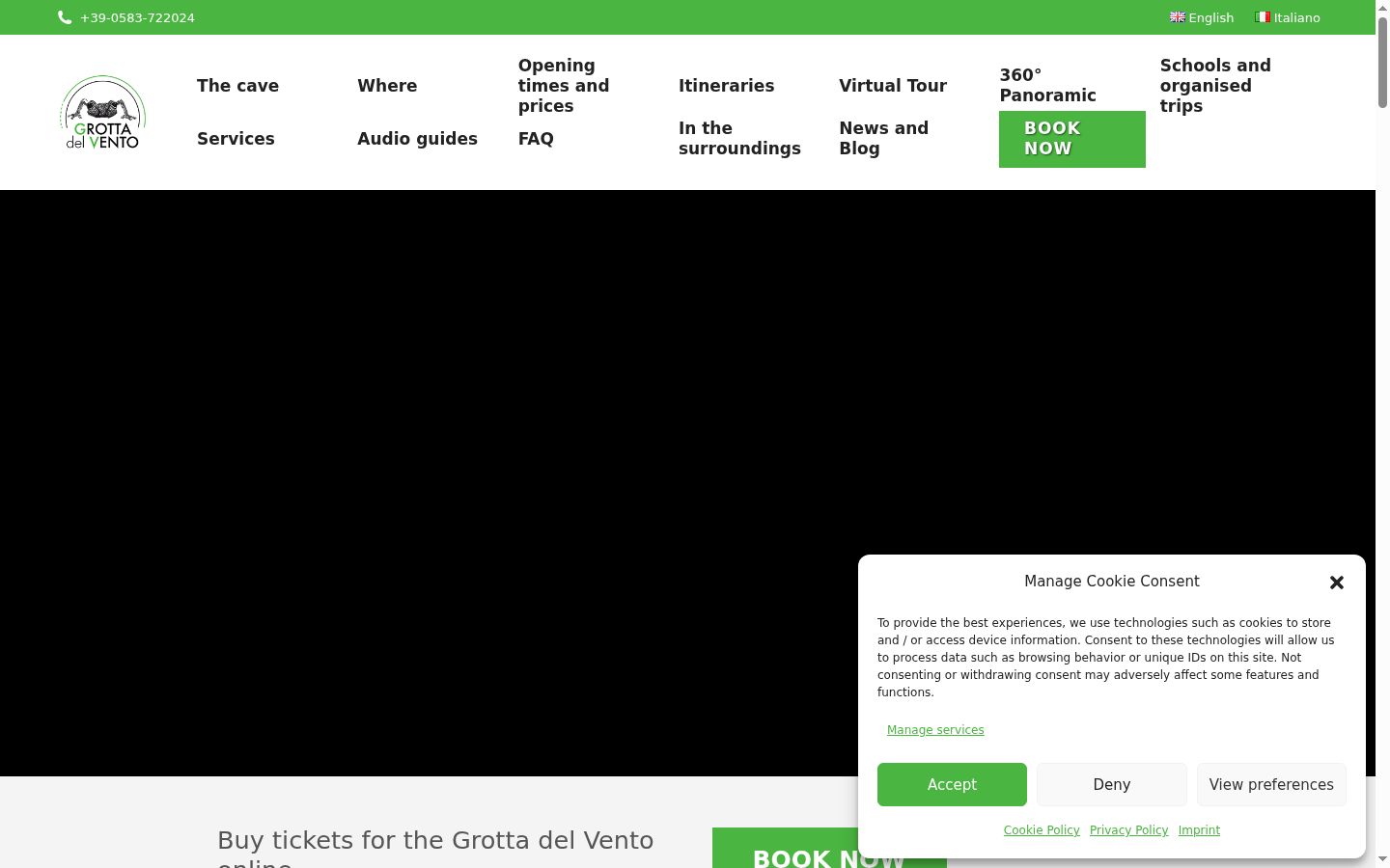 Screenshot des Einwilligungsbanners vor jeglicher Interaktion