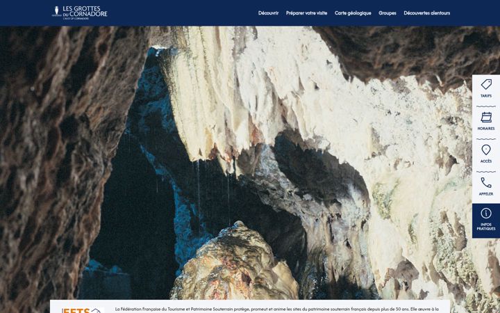Screenshot of grottes-du-cornadore.fr