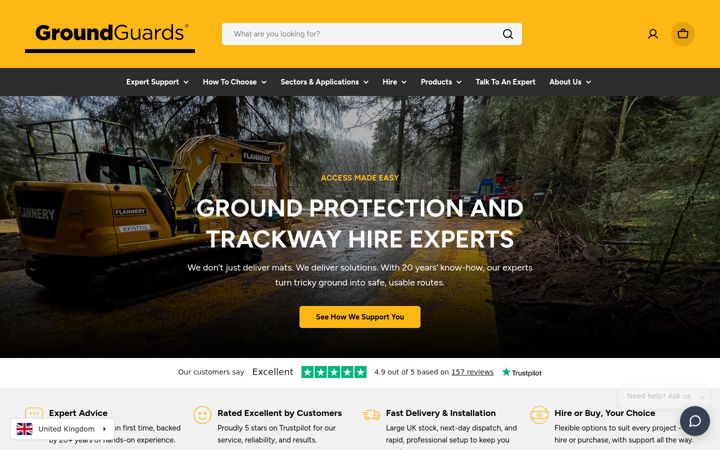 Screenshot of ground-guards.co.uk