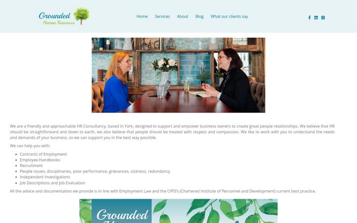 Screenshot ta' groundedhr.co.uk