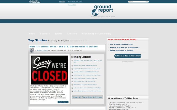 Capture d'écran de groundreport.com