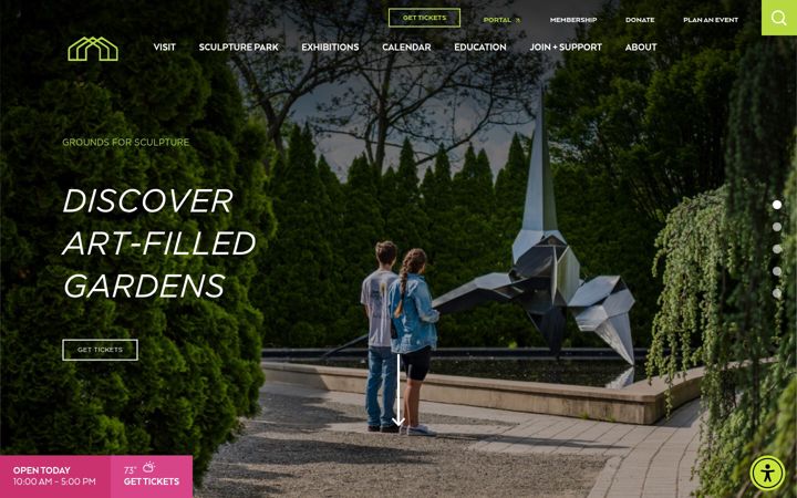 Screenshot of groundsforsculpture.org