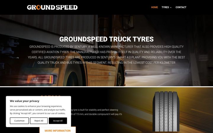 Screenshot of groundspeedtyres.com