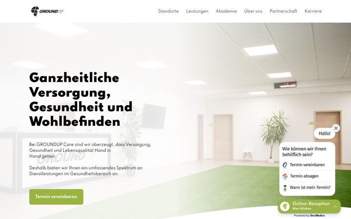 Screenshot of groundup-care.de