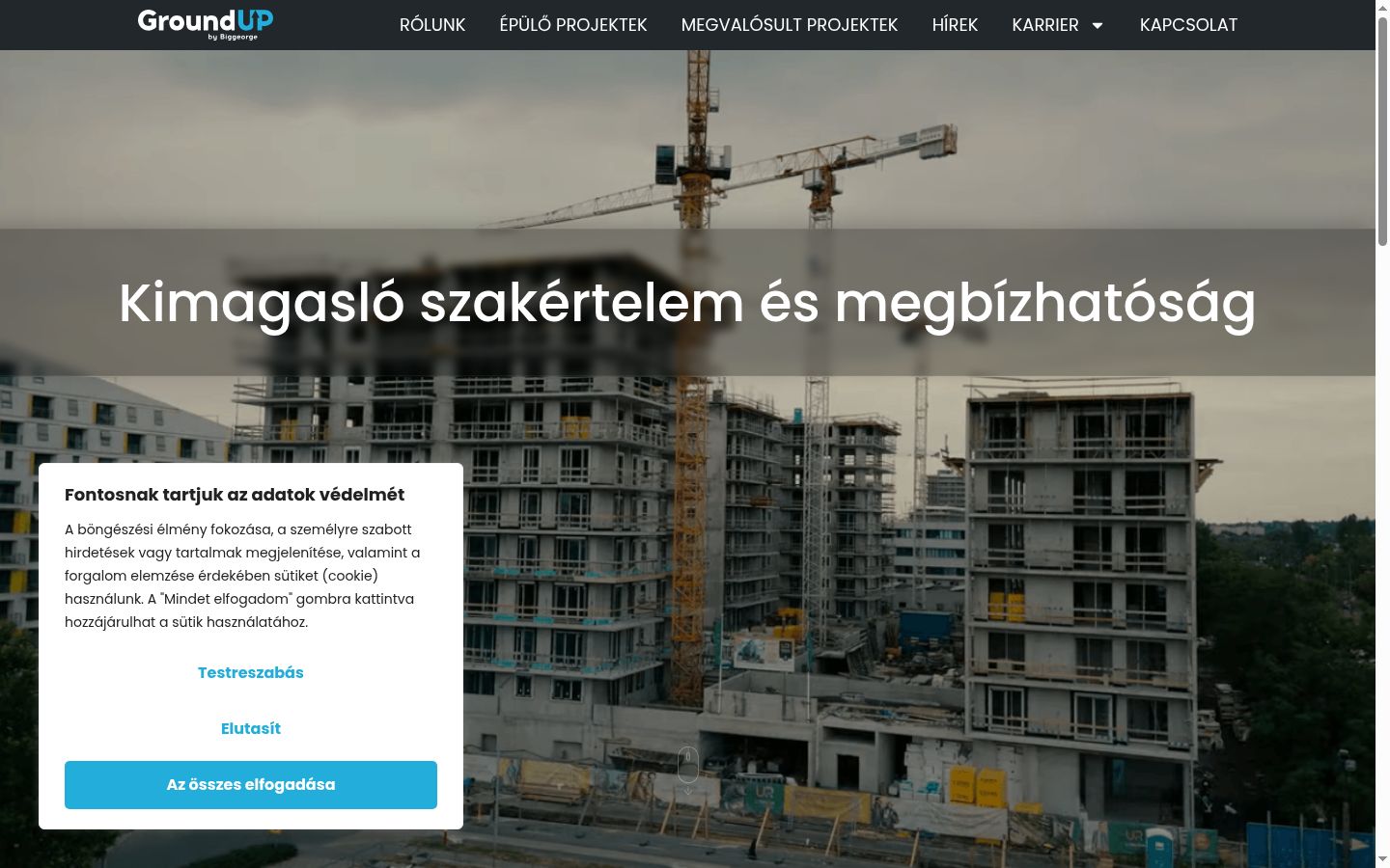 Skärmbild av samtyckesbannern som visades före någon interaktion