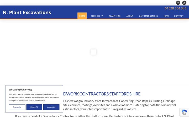 Screenshot of groundworkcontractors-staffordshire.com