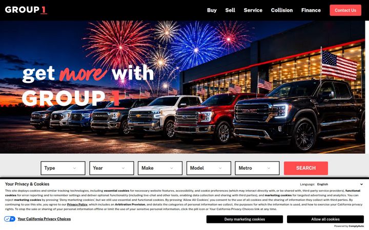 Screenshot of group1auto.com