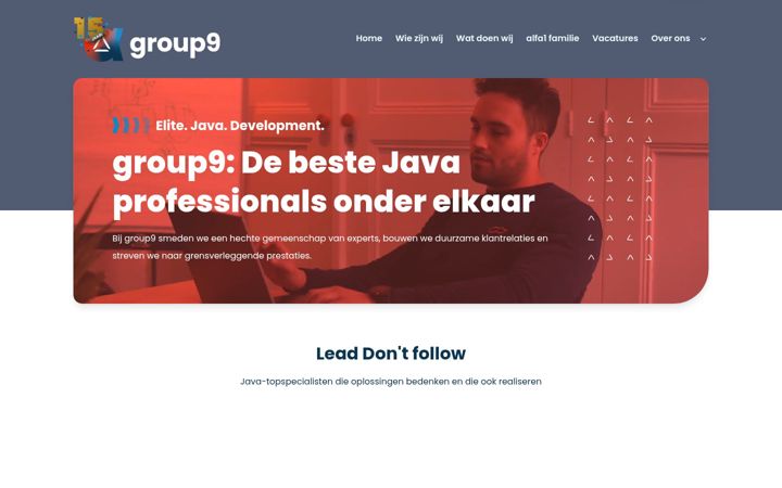 Kuvakaappaus sivustosta group9.nl