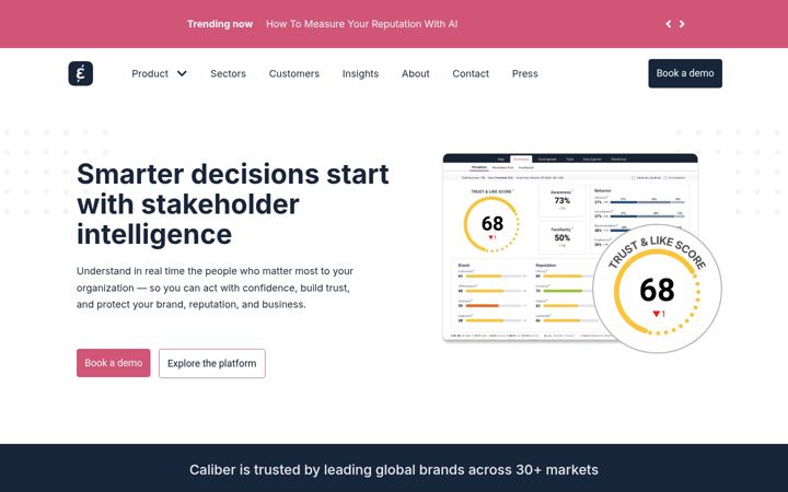Screenshot of groupcaliber.com