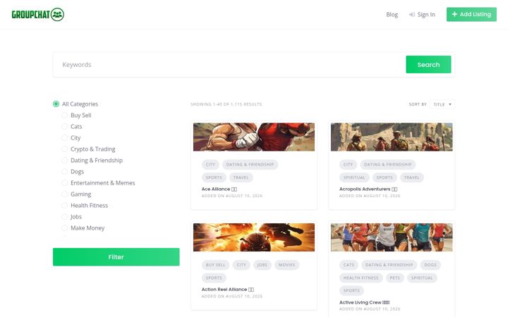 Screenshot of groupchatlink.com