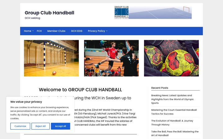 Screenshot of groupclubhandball.com