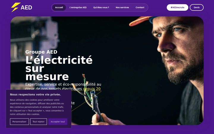 Screenshot of groupe-aed-electricite.fr