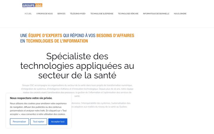 Screenshot of groupe-gsc.qc.ca