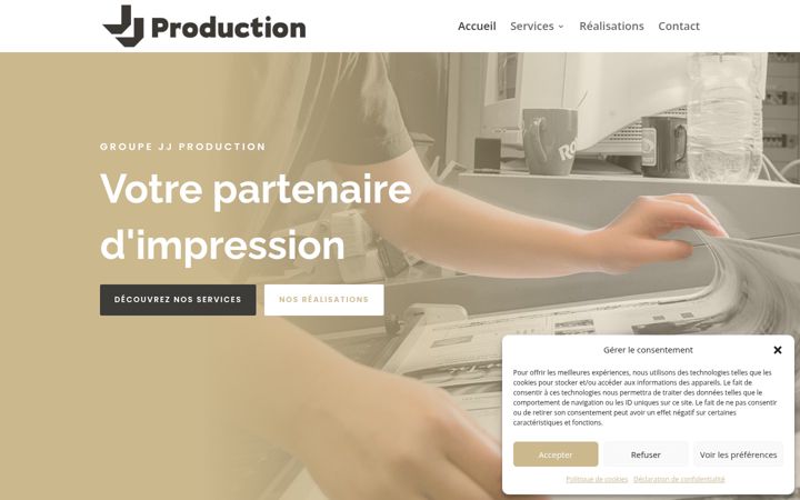 Screenshot stránky groupe-jjproduction.com