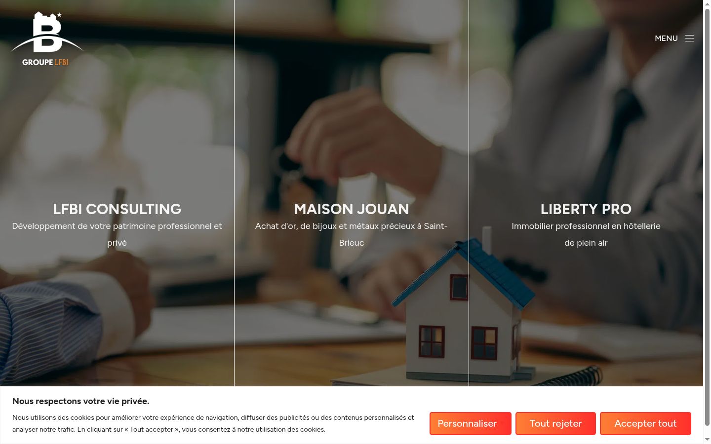 Screenshot of the consent banner shown before any interaction