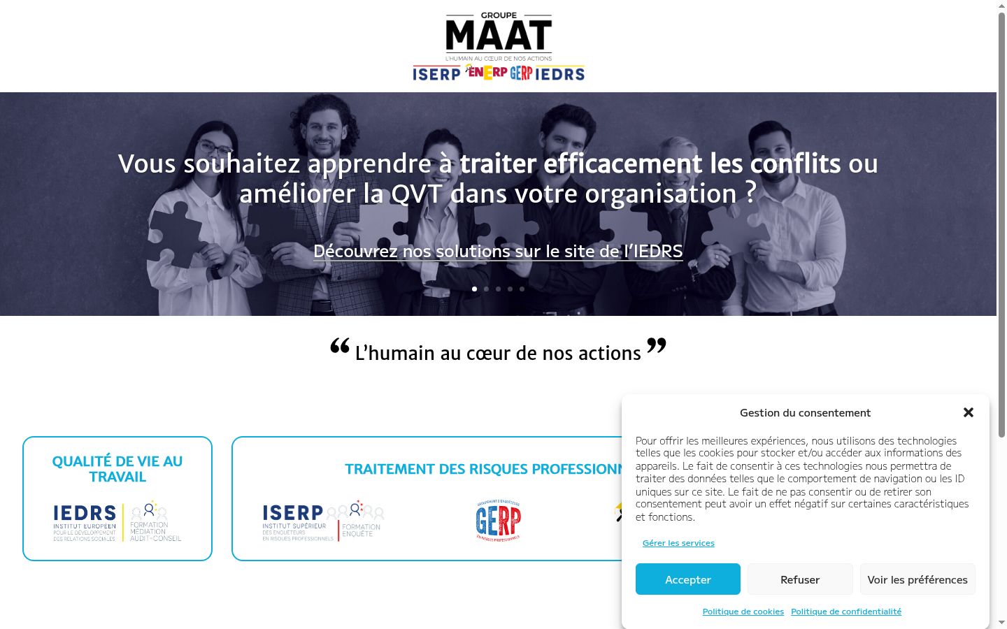 Screenshot of the consent banner shown before any interaction