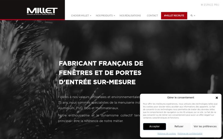 Screenshot stránky groupe-millet.com