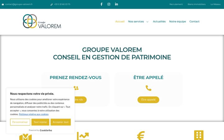 Screenshot of groupe-valorem.fr