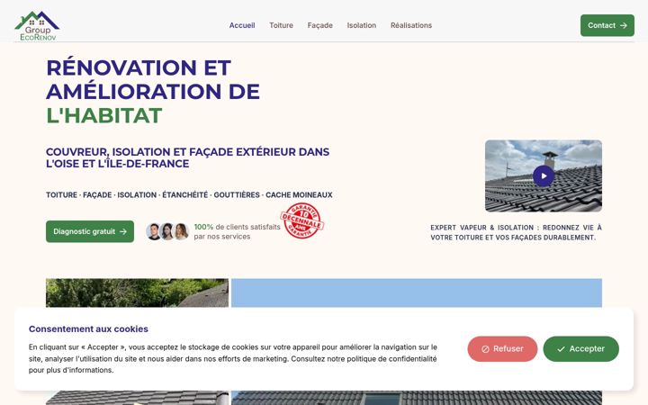 Screenshot of groupecorenov.fr