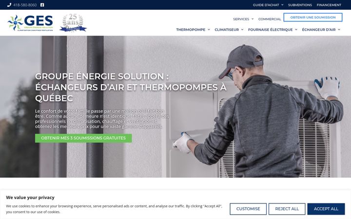 Screenshot of groupeenergiesolution.com