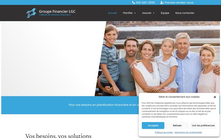 Screenshot of groupefinancierlgc.com